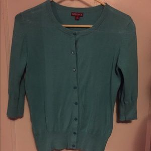 3/4 length sleev cardigan sweater